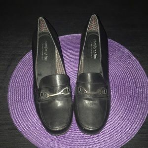 Black Comfort Plus Heel Loafers